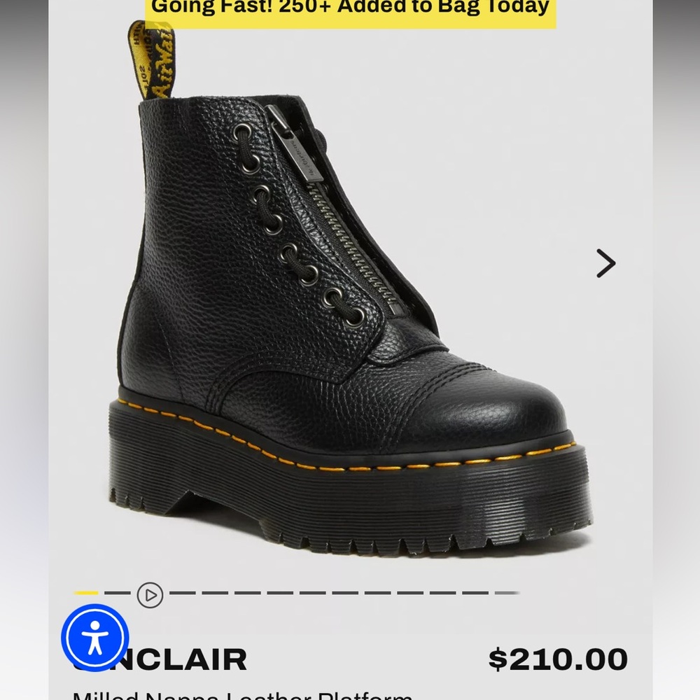 Dr. Martens Sinclair Black Leather Platform Boots